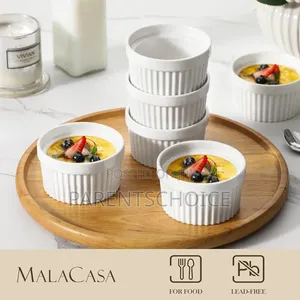 Quality Ceramic White Dessert, Sauce Ramekins Bowls - 12pcs