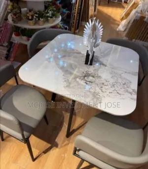 Unique Space Saving Dining Table Set by 4 Chairs