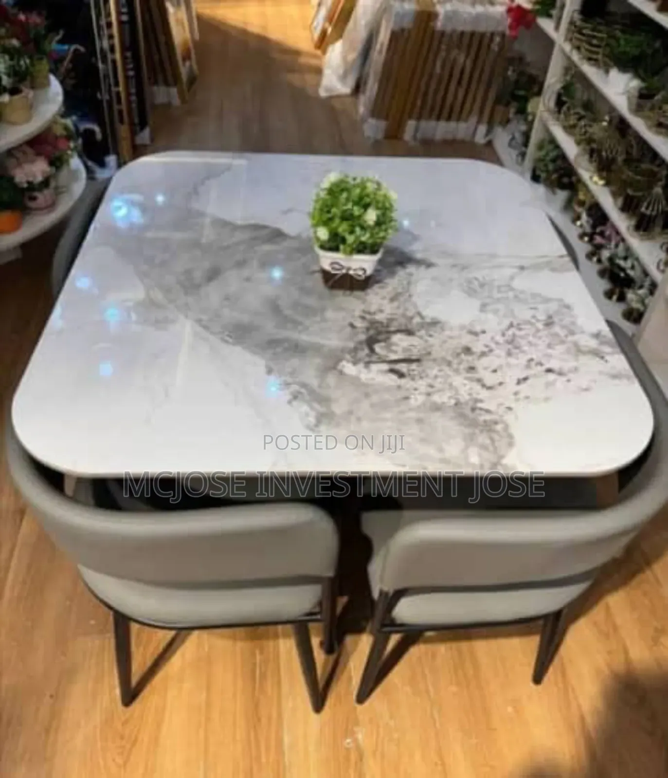 Unique Space Saving Dining Table Set by 4 Chairs