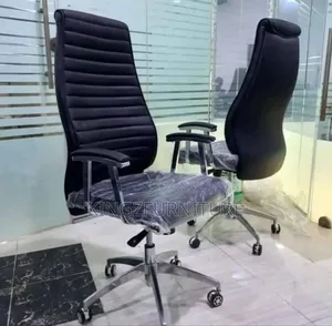 High-Back Ergonomic Leather Swivel Chair