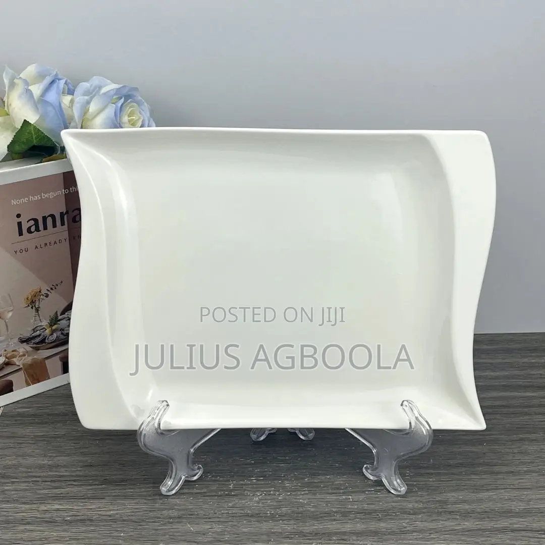 High Quality Ceramic Luxury Rectangle 10inches Dinner Plate