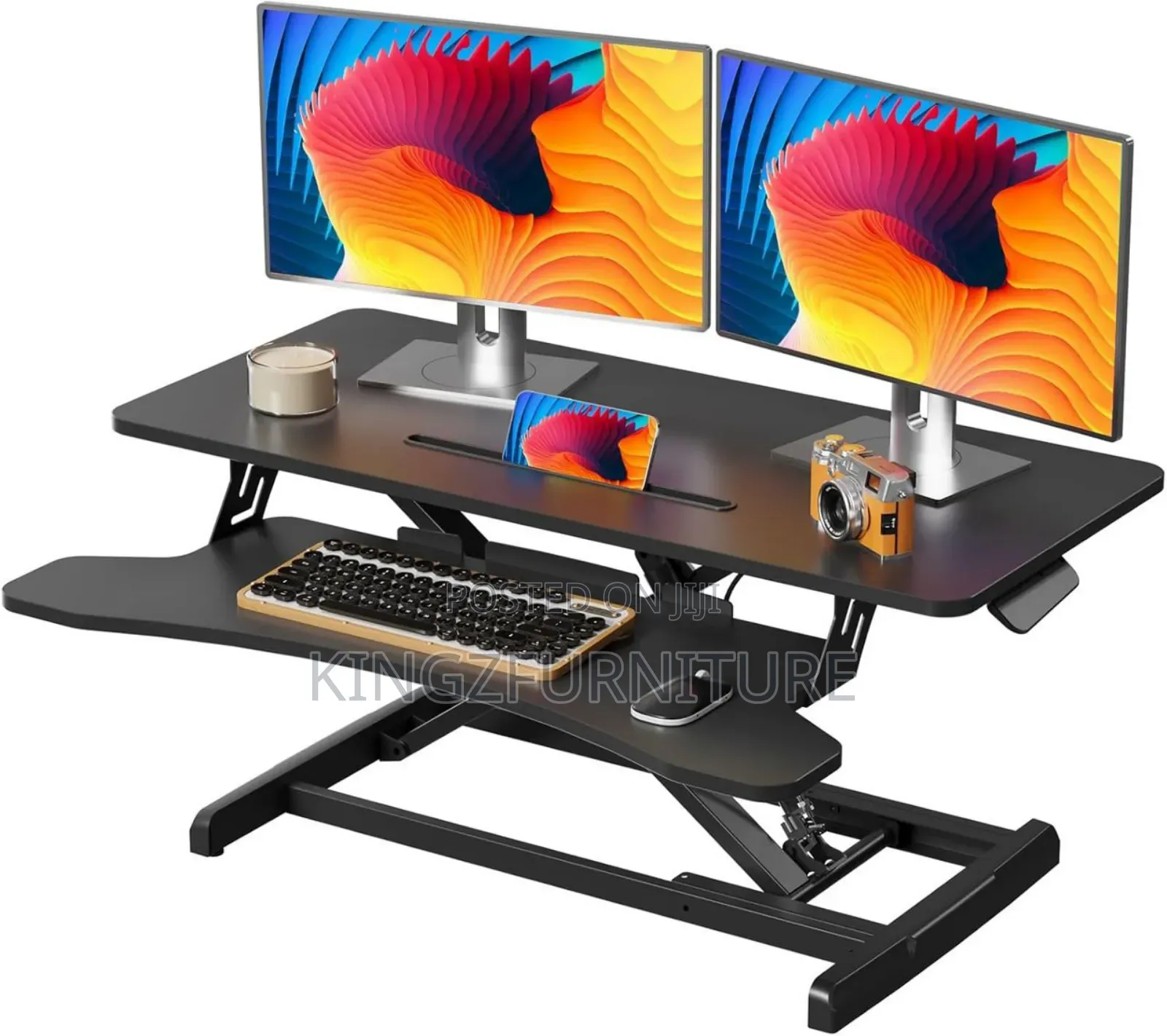 Worker Height-Adjustable Standing Desk Converter.
