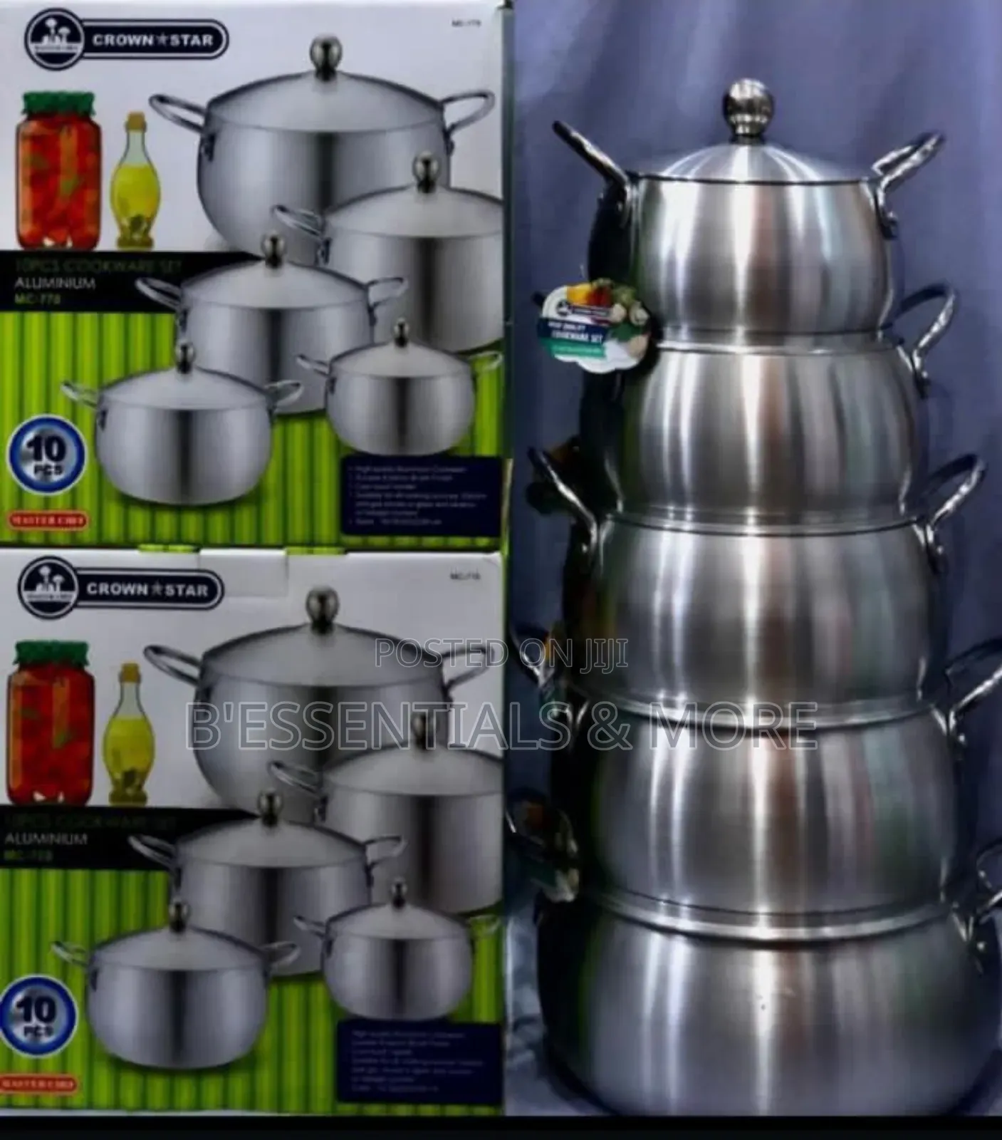 5pcs Set Pot Belly Aluminium Pots