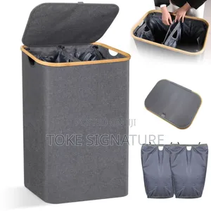 Double Laundry Hamper With Lid