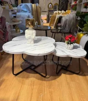 Unique Luxury Wooden Top Centre Table Set.