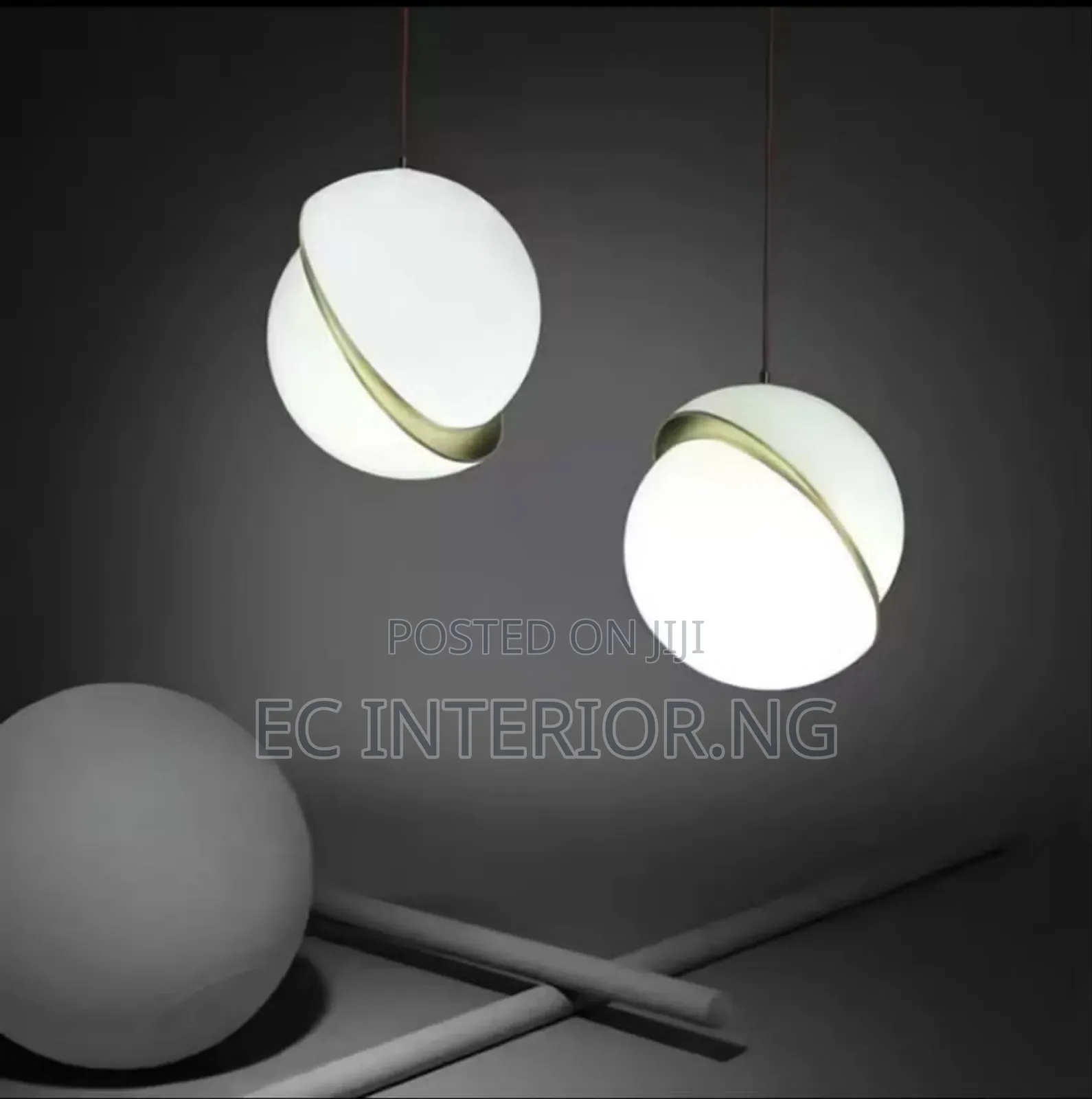 White Circular Glass Ball Pendant