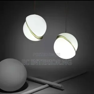 White Circular Glass Ball Pendant