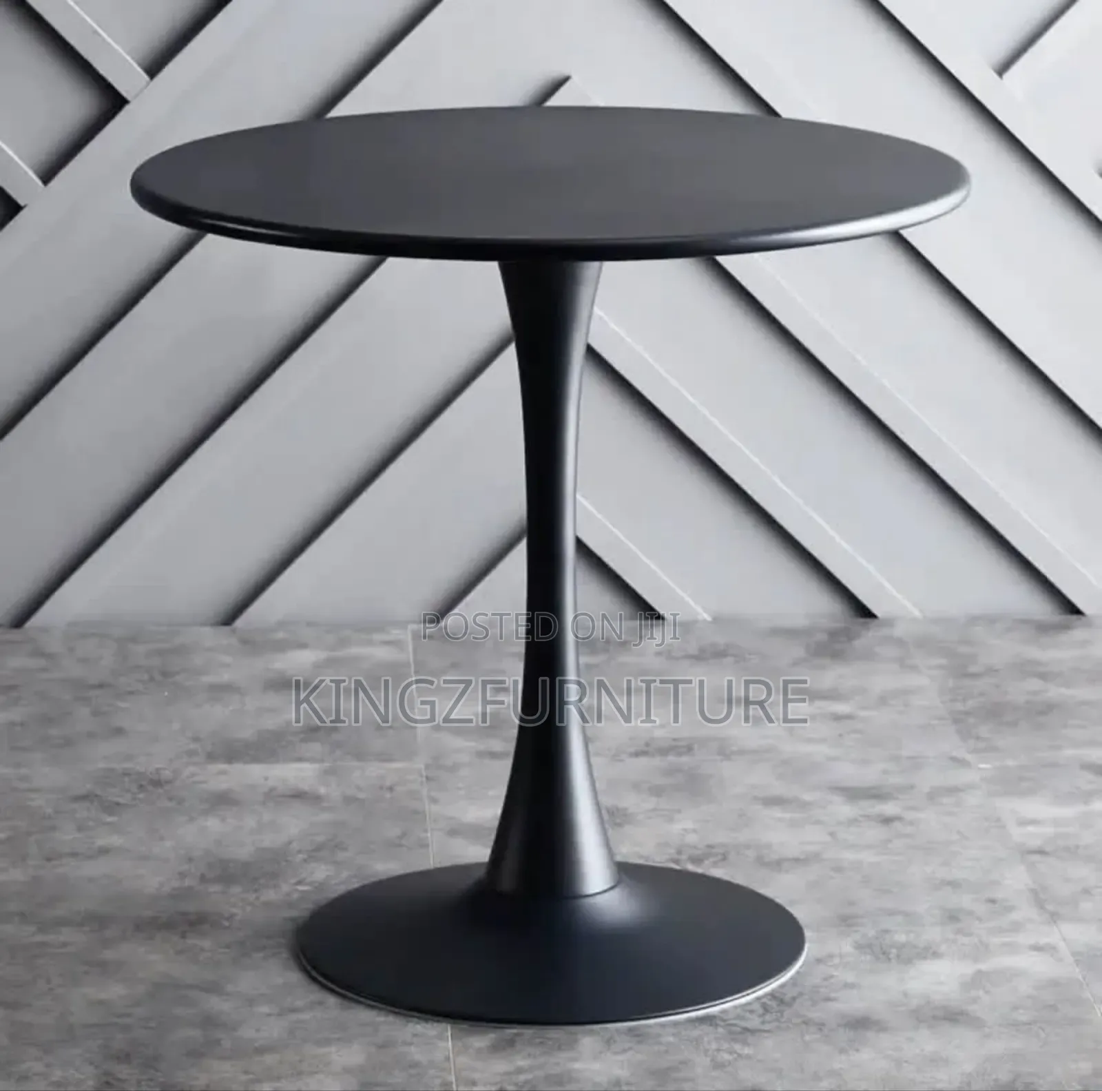 Modern Black Round Tulip Dining Table