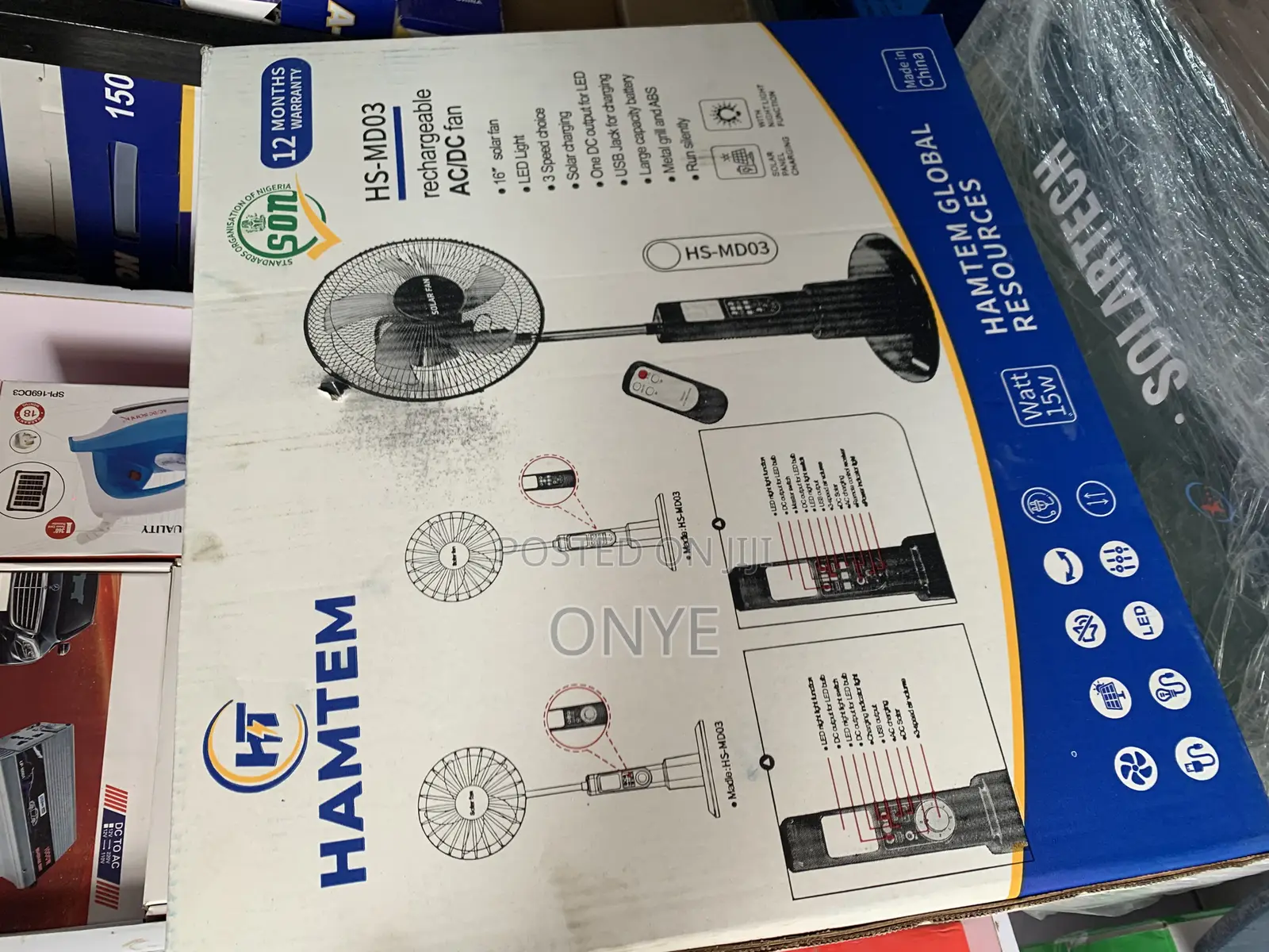 Hamtem 16inch Solar Fan