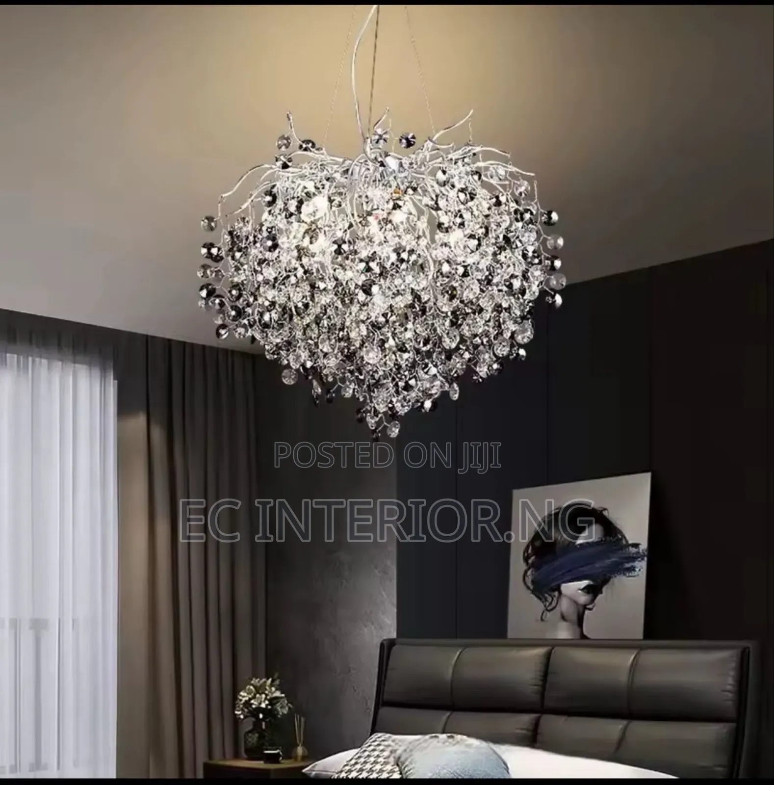 Silver Crystal Ceiling Chandelier