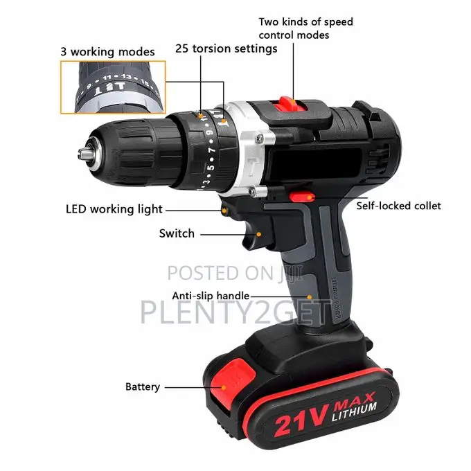 3in1 Multifuctional Electric Drill Set-2pcs Batteries