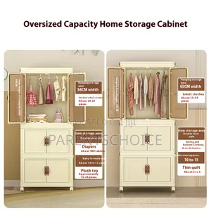 8 Door Kids Plastic Wardrobe for Clothes, Foldable Plastic