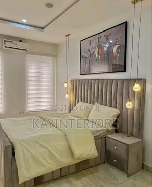 Beige Bedframe Side Drawer