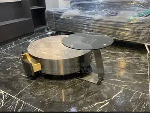 Luxury Round Coffee Table With Swivel Glass Top