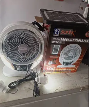 Long Lasting Sonik Rechargeable Table Fan and Solar Panel