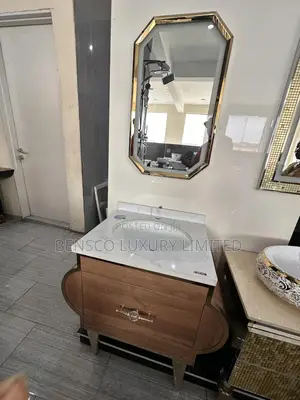 Modern Wooden Bathroom Cabinets With A Mirror