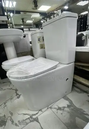 Hawani Curved White Water Closet Set With Standing Wash Hand Basin