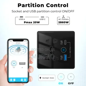 Tuya Smart Wifi Wall Switch Universal Socket Usb/Type-C Fast Charge
