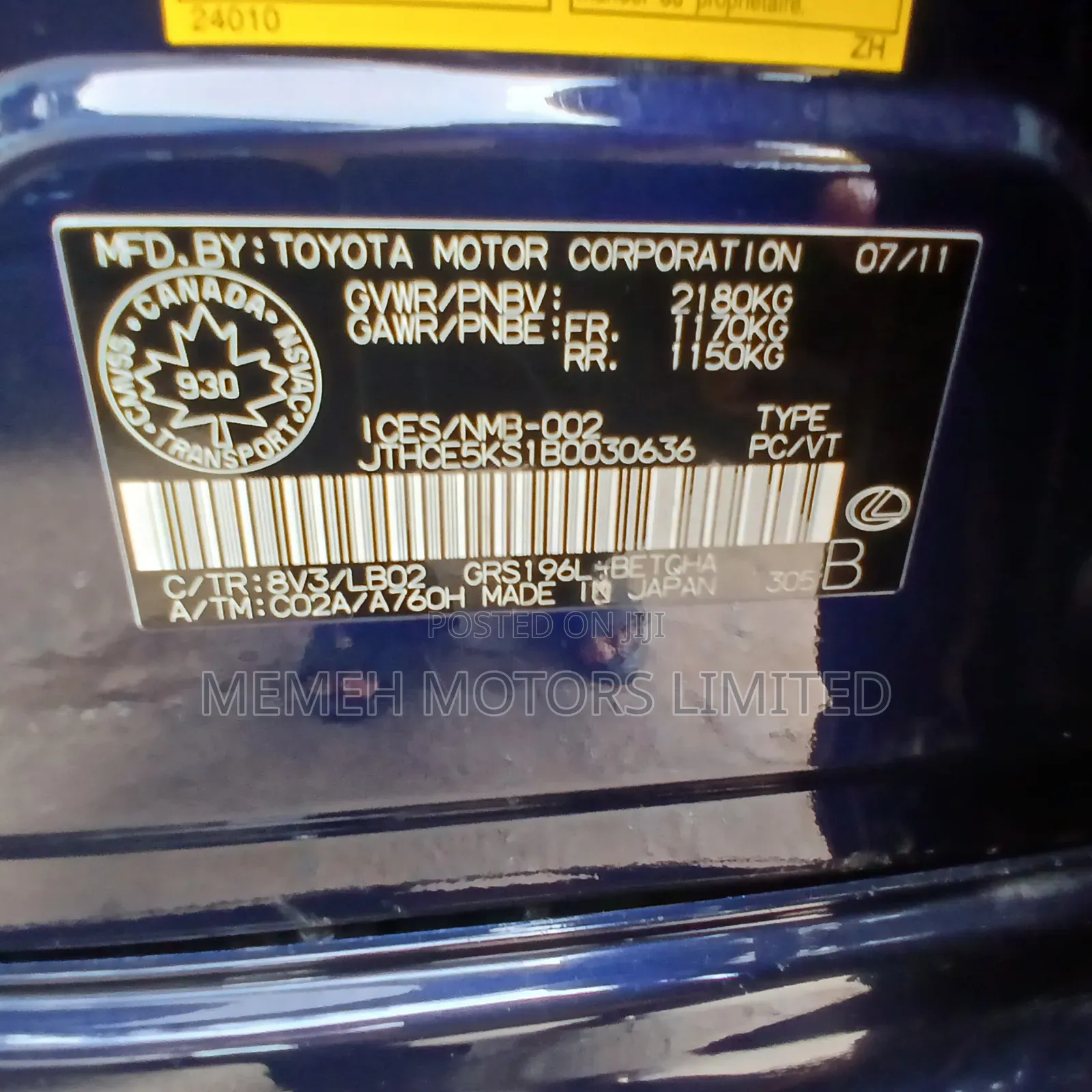 Lexus GS 2012 Blue