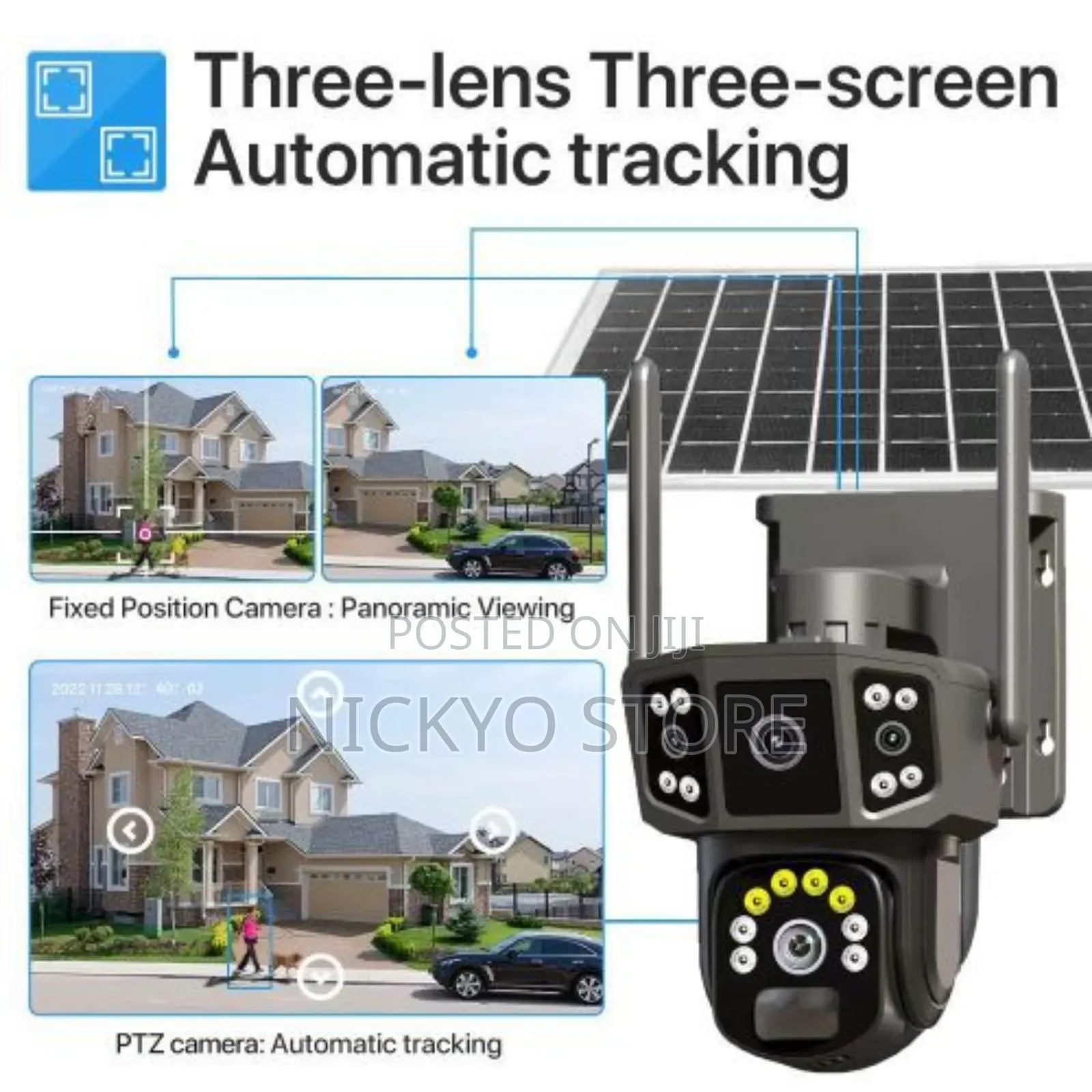 Wireless Solar Smart Security Camera (3-Lens Ptz)