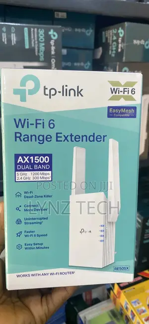 Tp-Link Ac1500 Dual Band Wi-Fi 6 Range Extender (Re 505x)