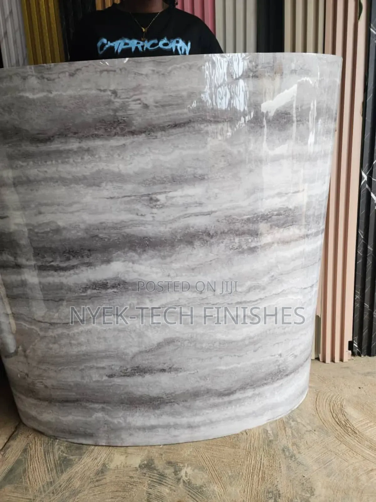 Classy Glossy Marble Black Foam Stickers