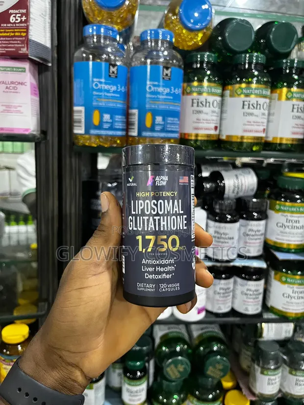 alpha flow liposomal glutathione Liposomal Glutathione Supplement 1750MG - Antioxidant Complex with Vitamin  C for Liver Detox & Immune Support - 120 Caps - Buy Online Internationally  | Buy Now with Express International Delivery main image 1