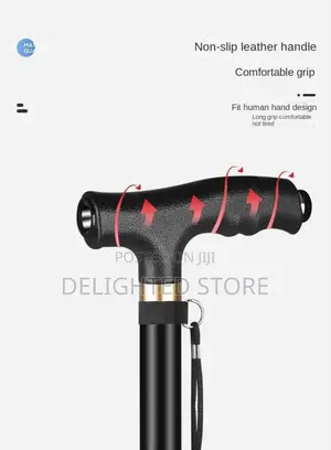 Adjustable Height Anti Slip Multifunctional Walking Stick Flash Light
