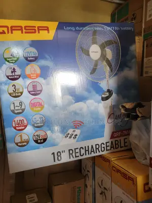 Qasa 18" Inch Rechargeable Fan QRF 7918 Curvy