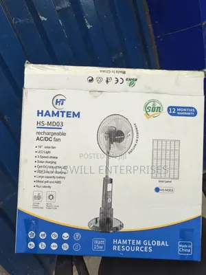The Hamtem Hs-md03 Is A 16-inch Rechargeable Ac/Dc Standing Fan