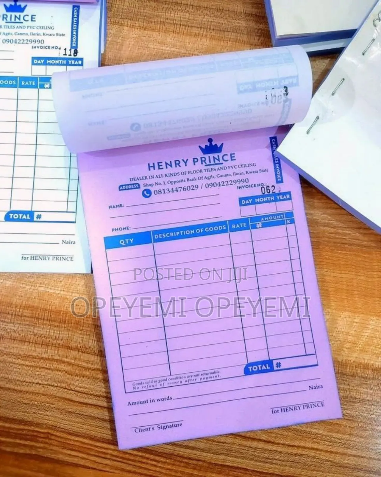 Receipt/Invoice and Letter Top Paper