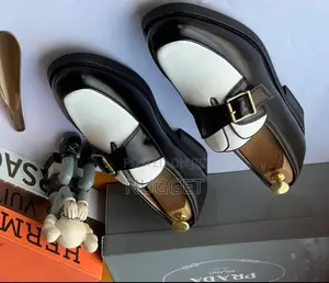 Prada Black and White Loafers Leather Abuja/ Lagos