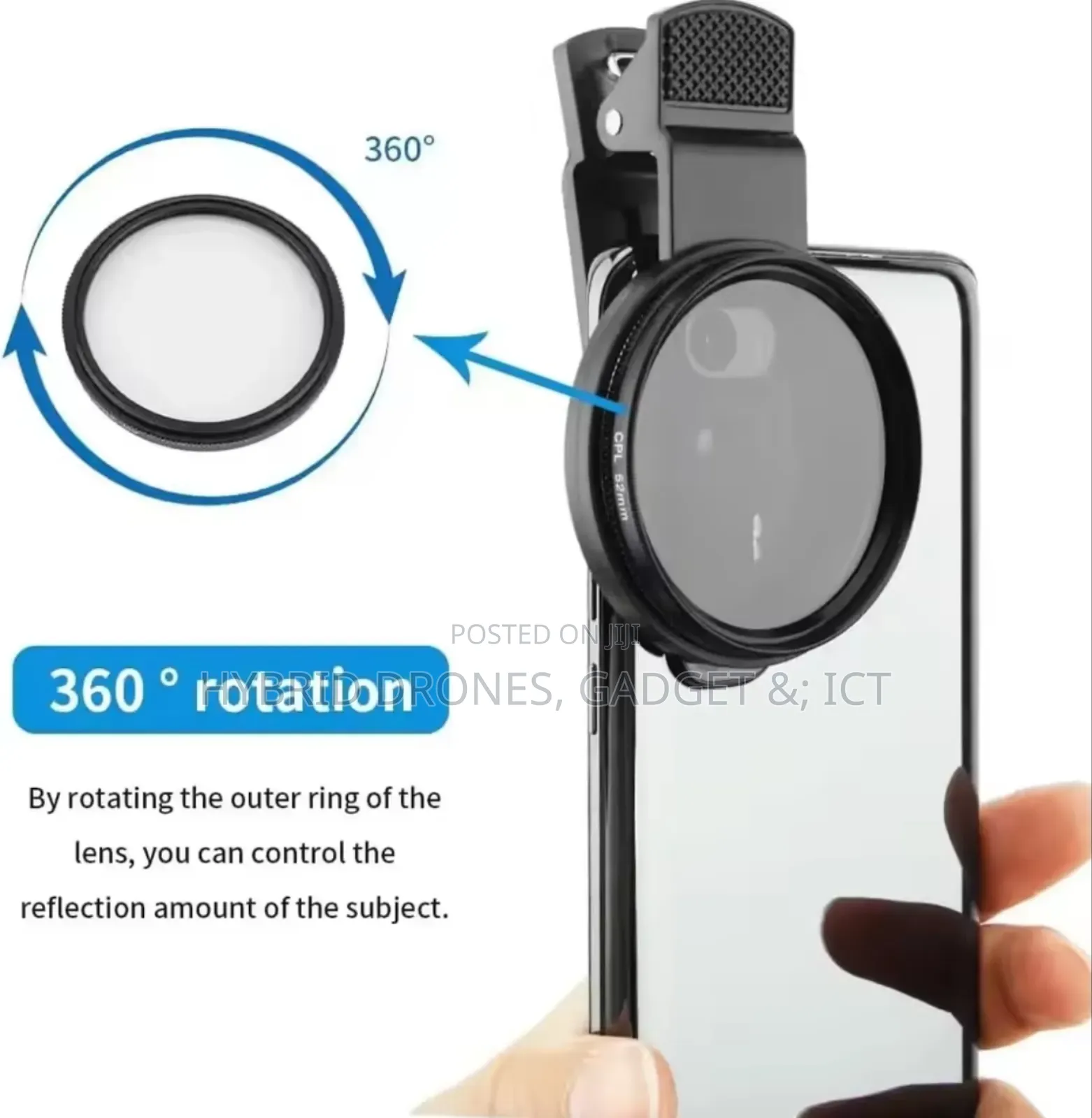 Polarise 52mm Cpl Filter For iPhone/Android Phone