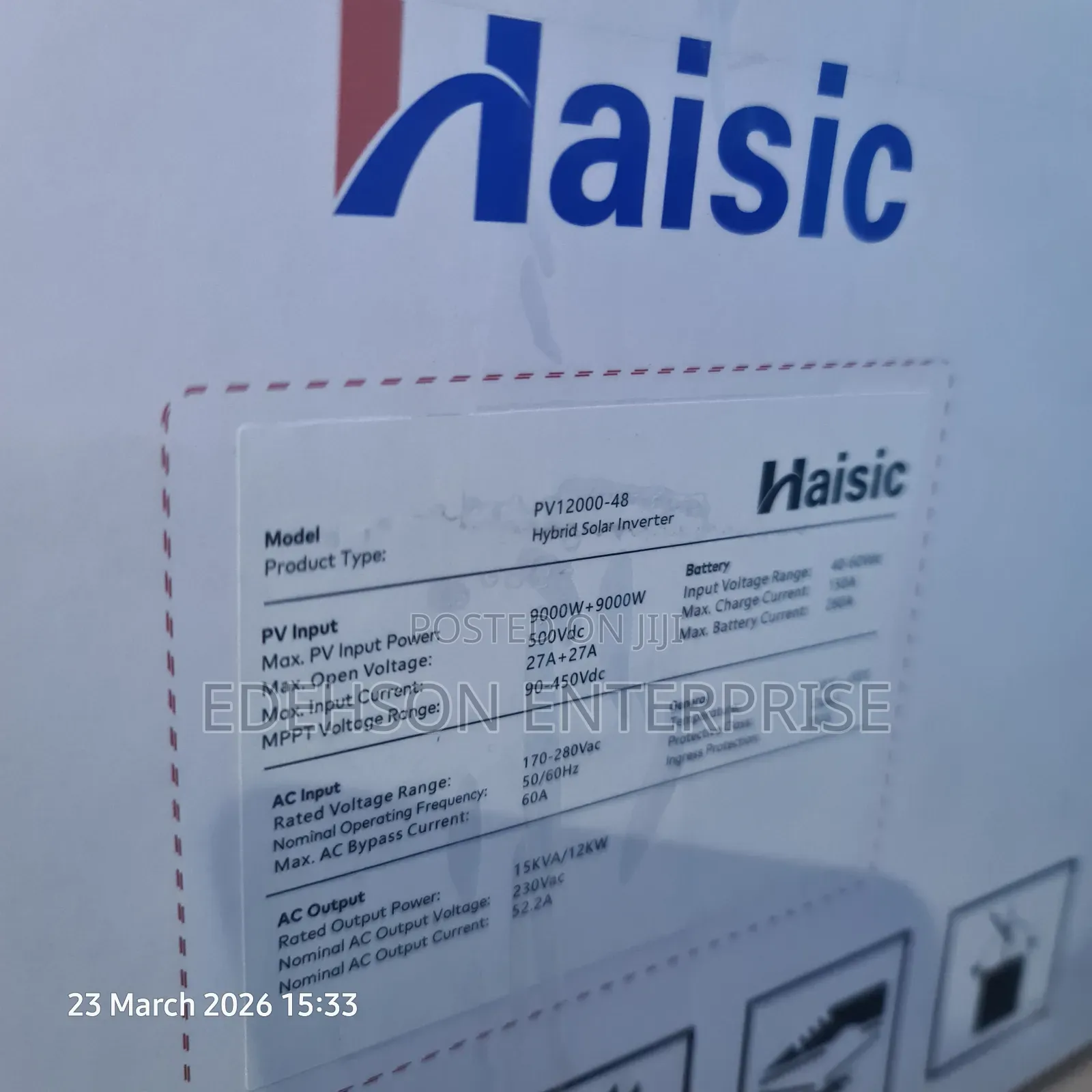 Haisic 15kva Hybrid Inverter 48v
