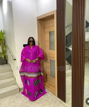 Luxury Mikado Bubu Dress With Aso Oke Patches