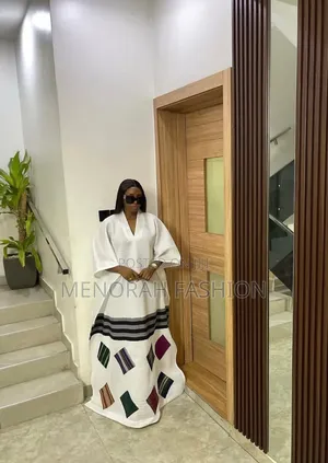 Luxury Mikado Bubu Dress With Aso Oke Patches