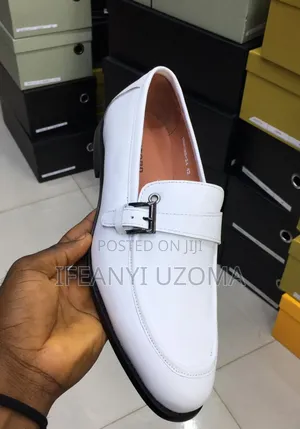 White Color and Black Color Leather Shoe