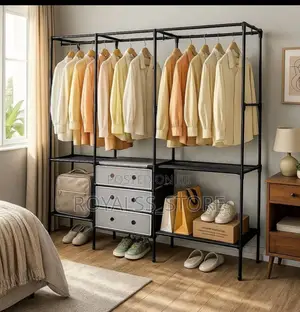 Free-standing Open Concept Wardrobe With Drawer And Shoe Storage