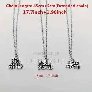 3pcs Sisterhood Charm Necklace Set, Alloy Pendant, Party Style, Big Si