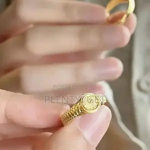 Boho Elegant Cuff Watch Clock Ring - Adjustable Open Band, Alloy Const