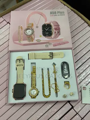 A58 Smartwatch With Extra Watch, Bracelet,Ring and Earrings