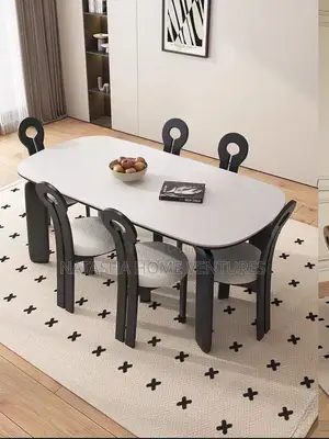 Designer Oval Dining Set — Table + 6 Chairs