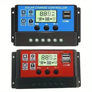 Solar Charge Controller, 30a Adjustable LCD Display, 12v/24v Auto, Dua