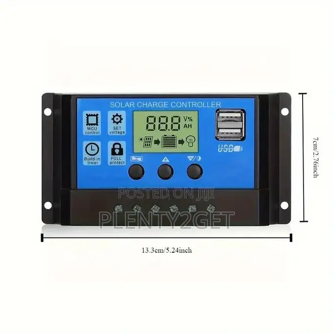 Solar Charge Controller, 30a Adjustable LCD Display, 12v/24v Auto, Dua