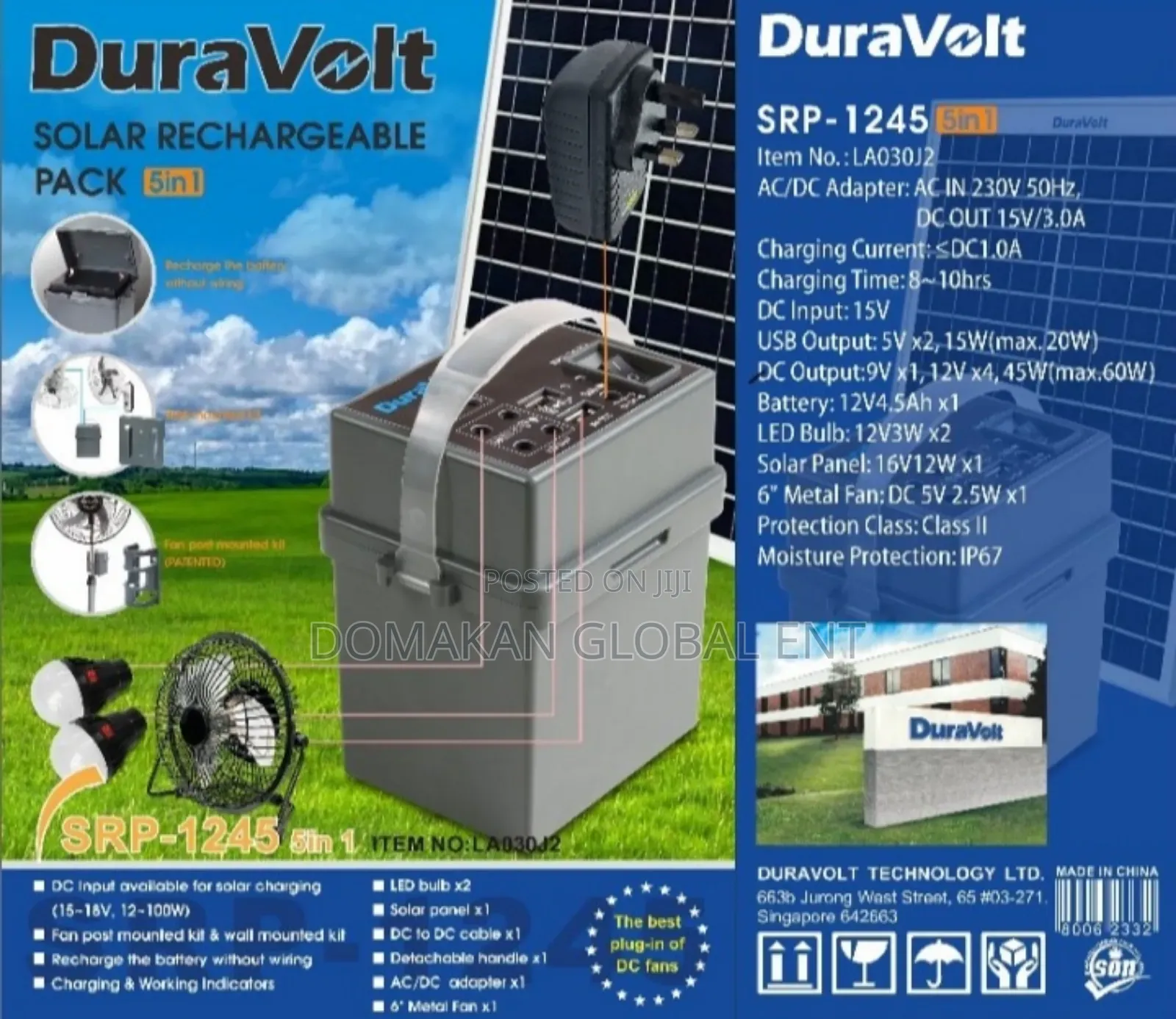 Solar Power Pack With Fan