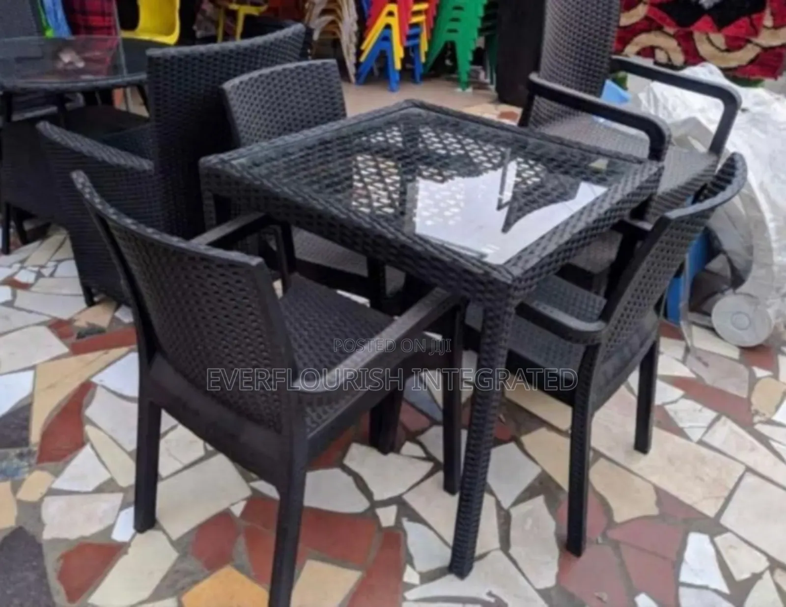 Rattan Restaurant Table With 4 Chairs
