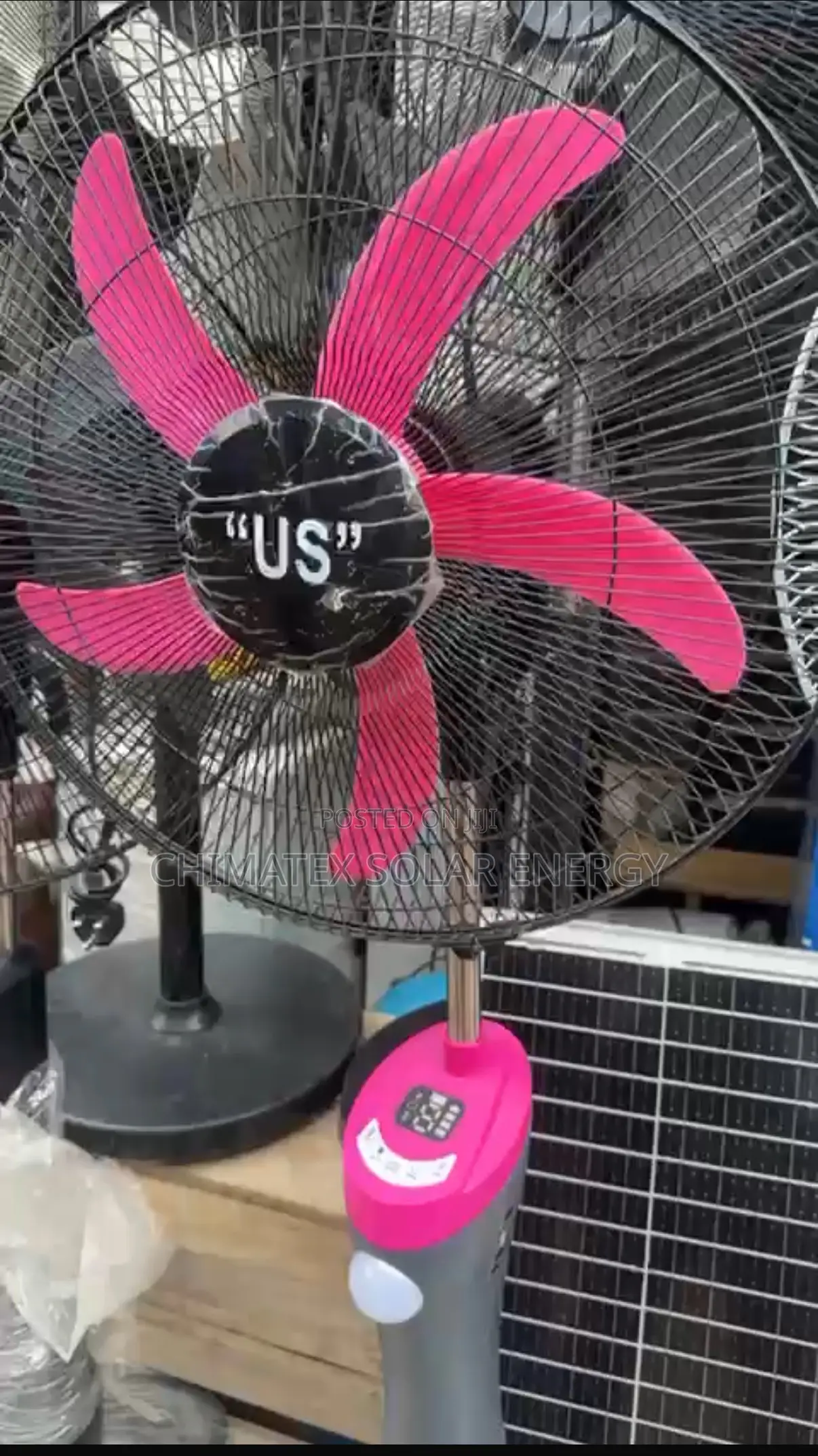 Rechargeable Standing Fan With Solar Panel