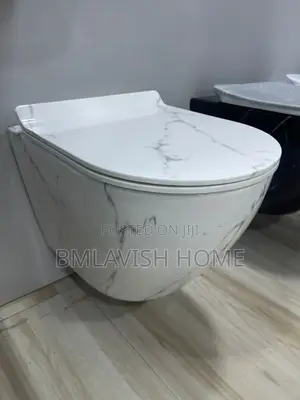 White Marble Wall-Hung Concealed Water Closet Set With Tank