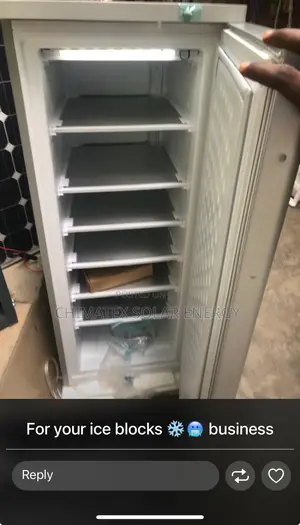 Solar-Powered Upright Freezer Designed for Commercial Ice Block