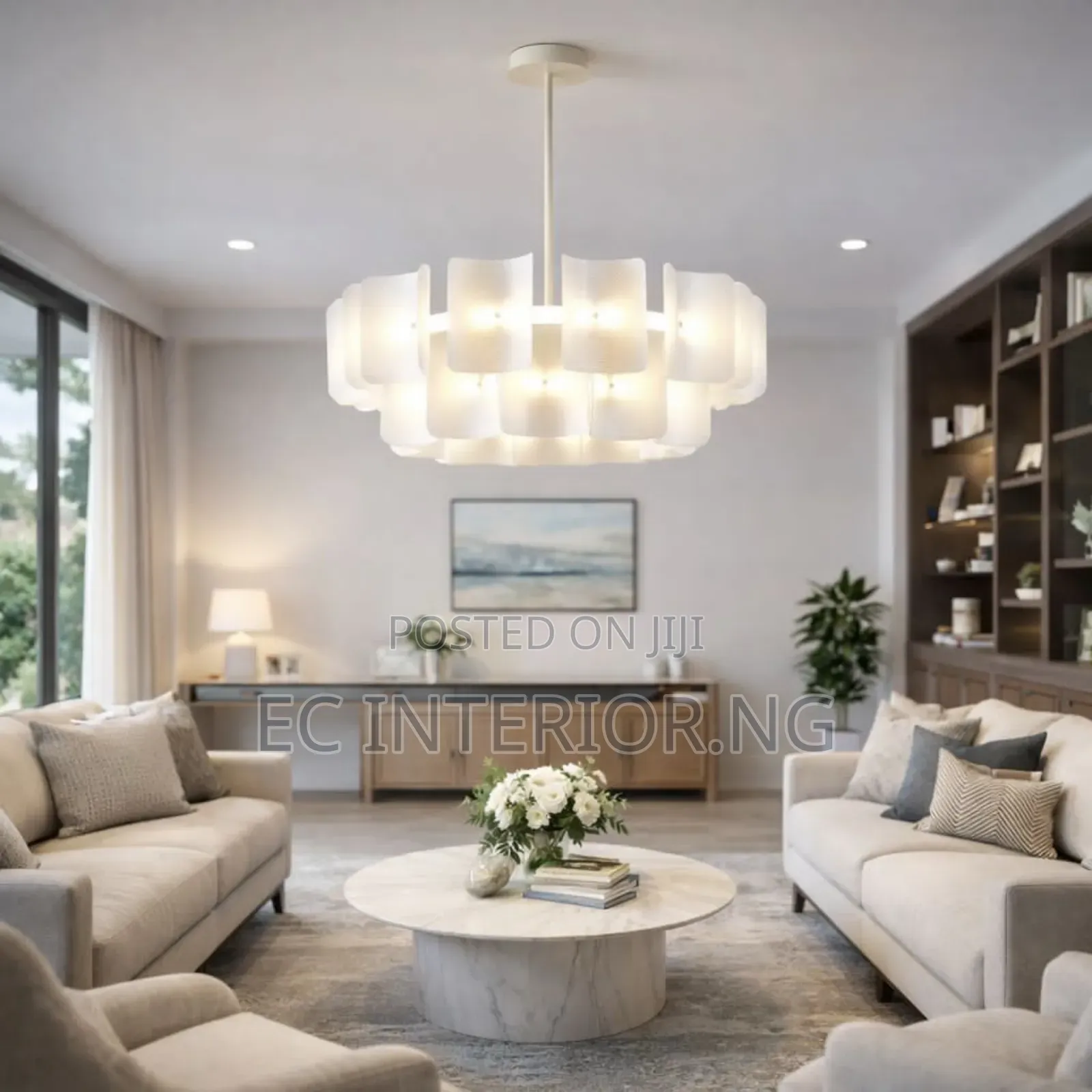 White Large Chandelier Minimalist